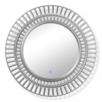 Мансарда с LED- подсветкой сенсорное, пластиковая рама, круг, d=51 см, серебро 5032-Zm1